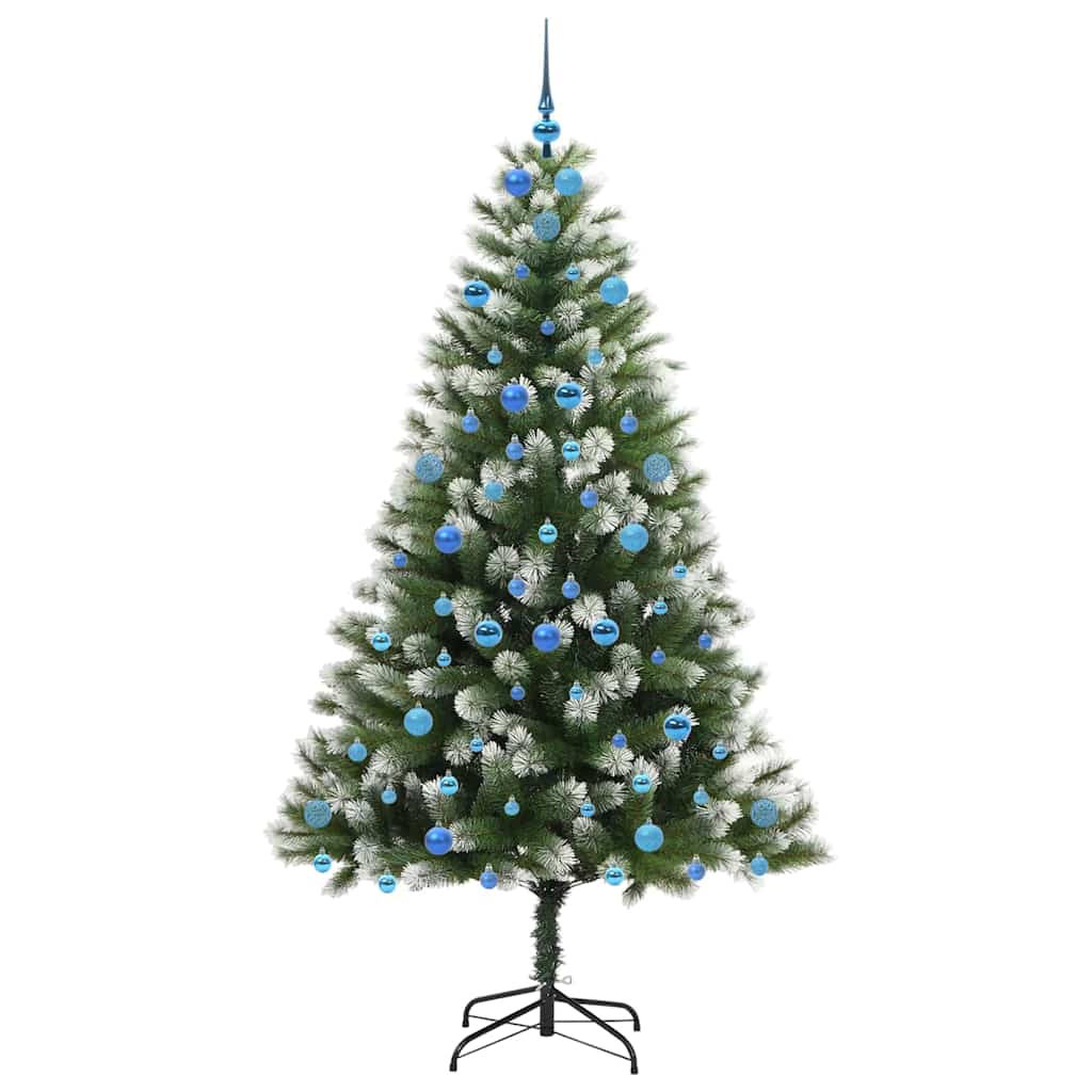 vidaXL Sztuczna choinka z zawiasami z pokryciem sztucznym śniegiem