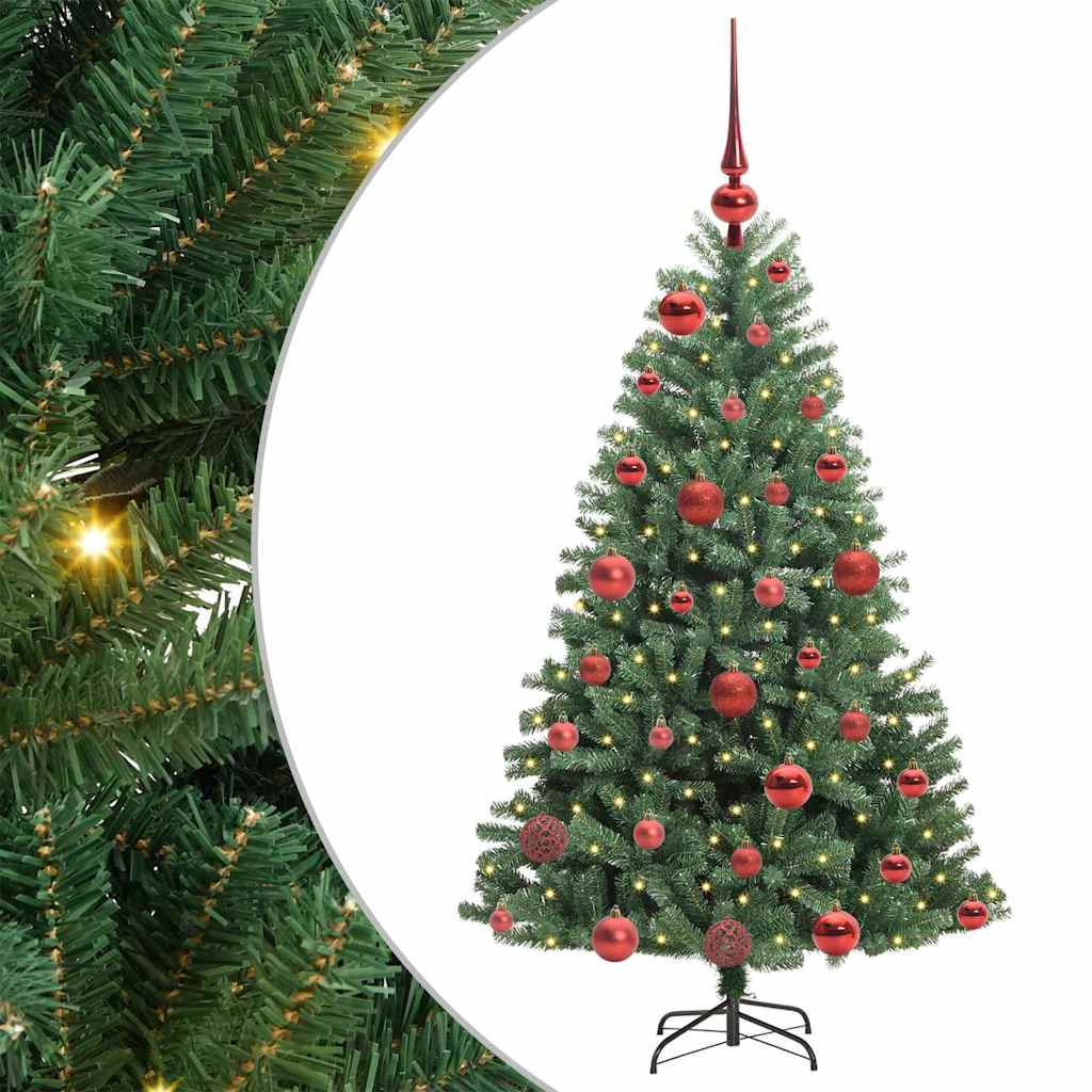 vidaXL Sztuczna choinka z zawiasami zielony 120 cm PVC i Metal