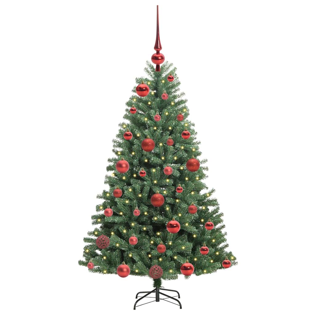 vidaXL Sztuczna choinka z zawiasami zielony 120 cm PVC i Metal