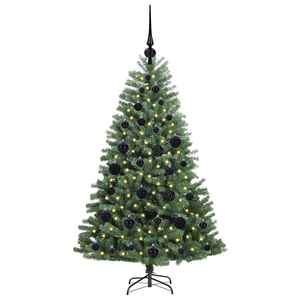 vidaXL Sztuczna choinka z zawiasami zielony 120 cm PVC i Metal