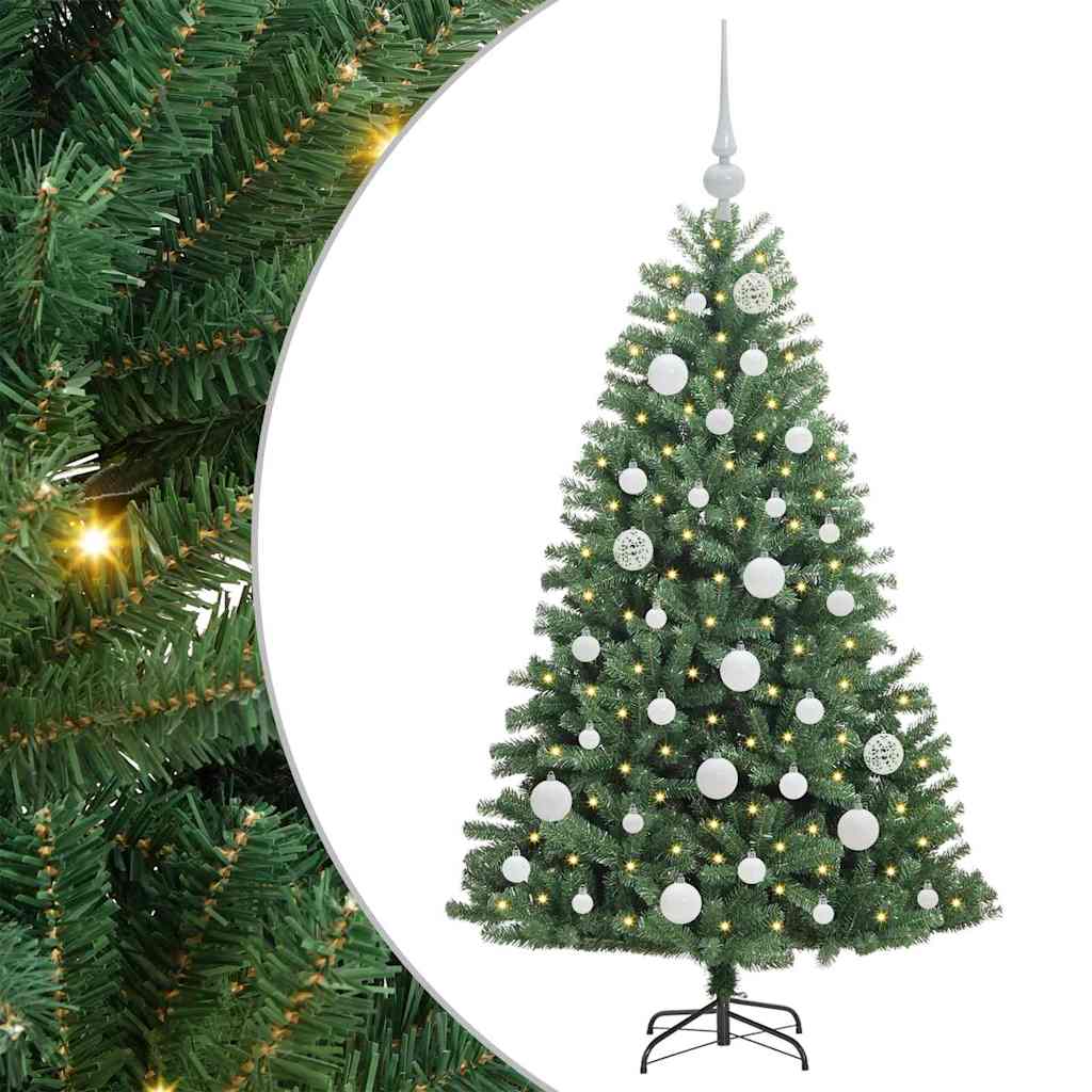 vidaXL Sztuczna choinka z zawiasami zielony 120 cm PVC i Metal