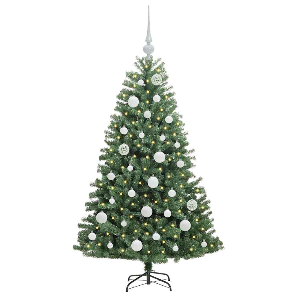vidaXL Sztuczna choinka z zawiasami zielony 120 cm PVC i Metal