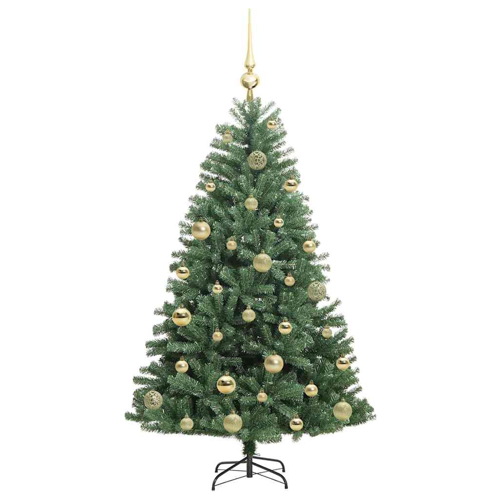 vidaXL Sztuczna choinka z zawiasami zielony 120 cm PVC i Metal