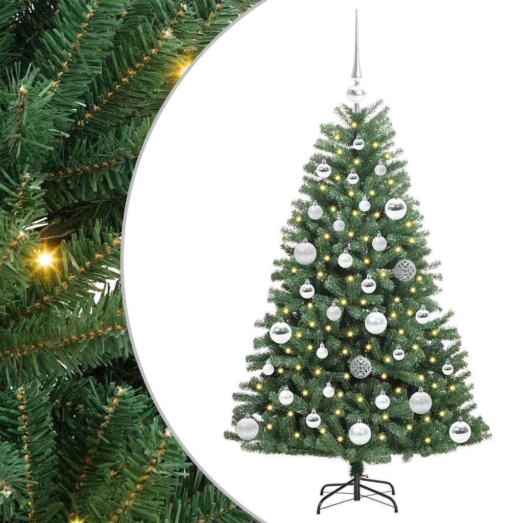 vidaXL Sztuczna choinka z zawiasami zielony 120 cm PVC i Metal