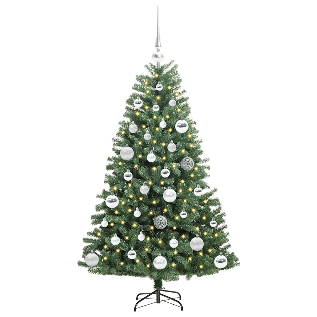 vidaXL Sztuczna choinka z zawiasami zielony 120 cm PVC i Metal