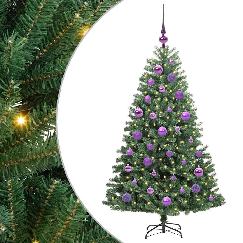 vidaXL Sztuczna choinka z zawiasami zielony 120 cm PVC i Metal