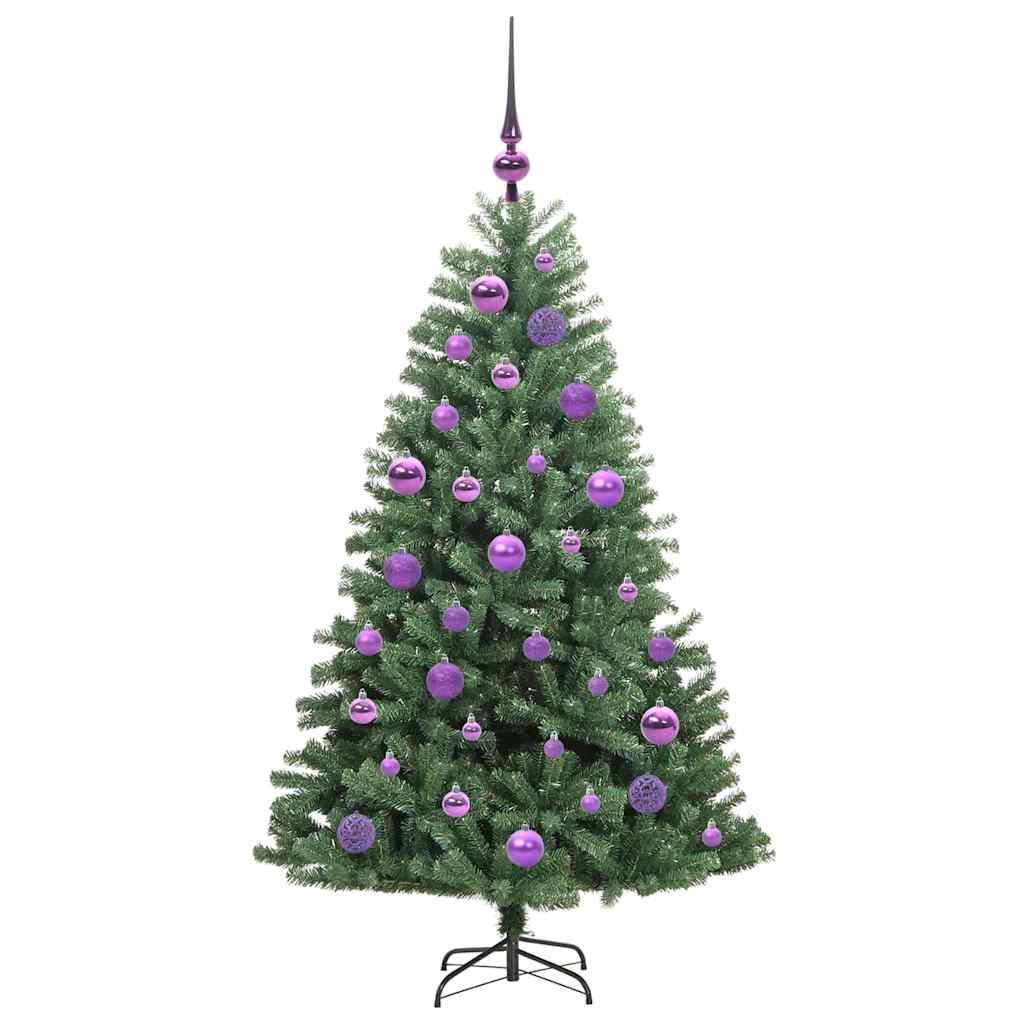 vidaXL Sztuczna choinka z zawiasami zielony 120 cm PVC i Metal