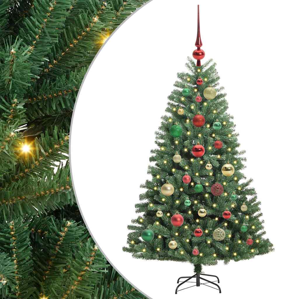 vidaXL Sztuczna choinka z zawiasami zielony 120 cm PVC i Metal