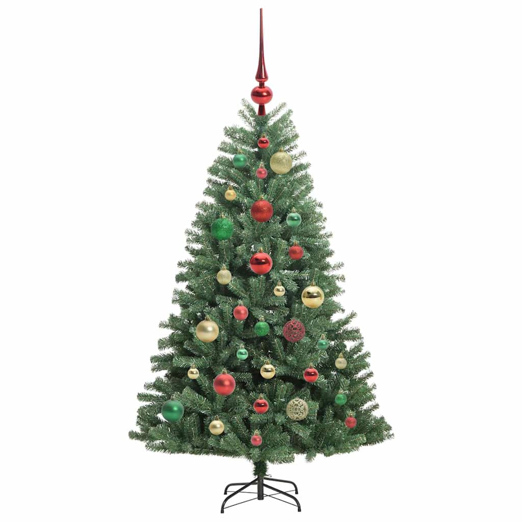 vidaXL Sztuczna choinka z zawiasami zielony 120 cm PVC i Metal