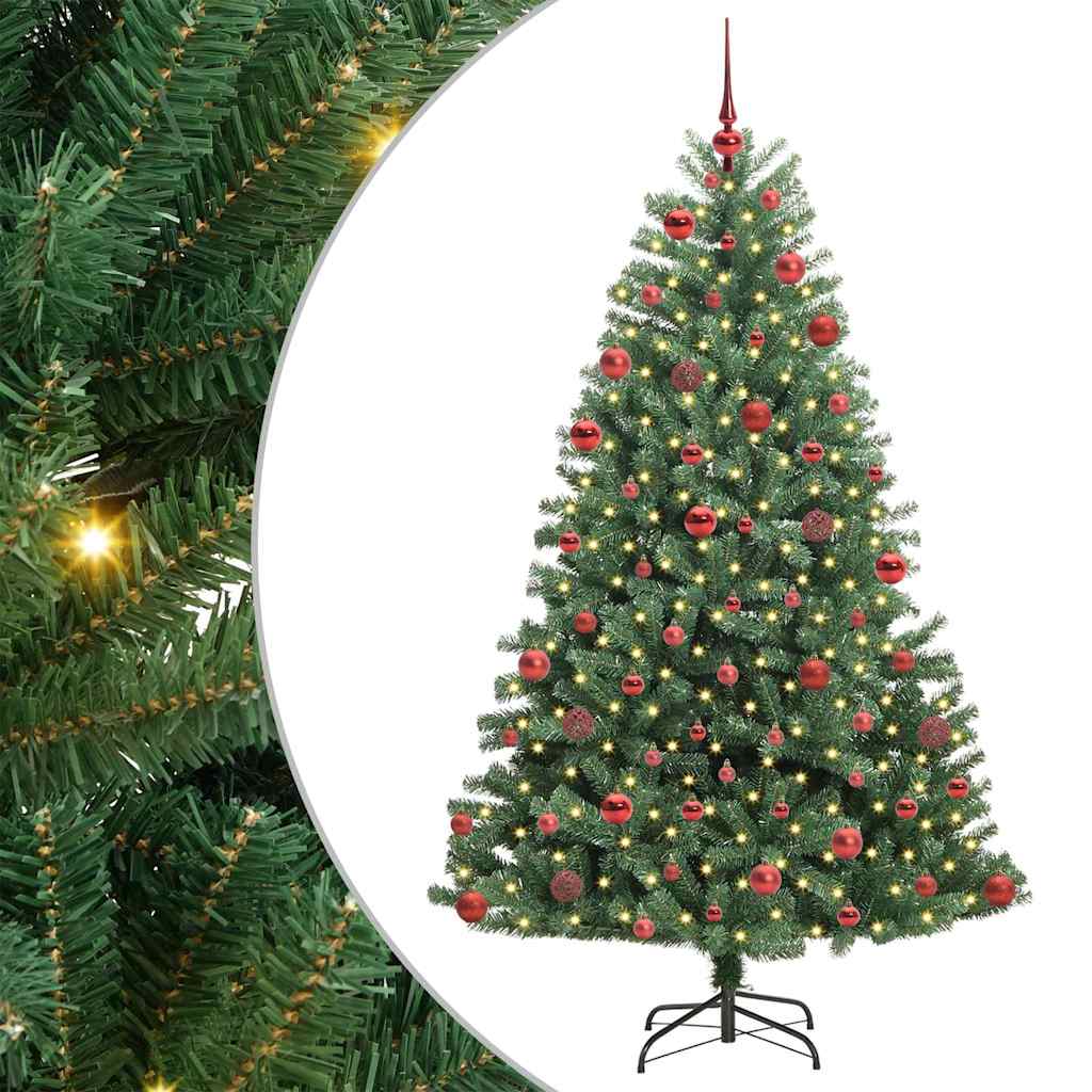 vidaXL Sztuczna choinka z zawiasami Zielony 180 cm PVC i Metal