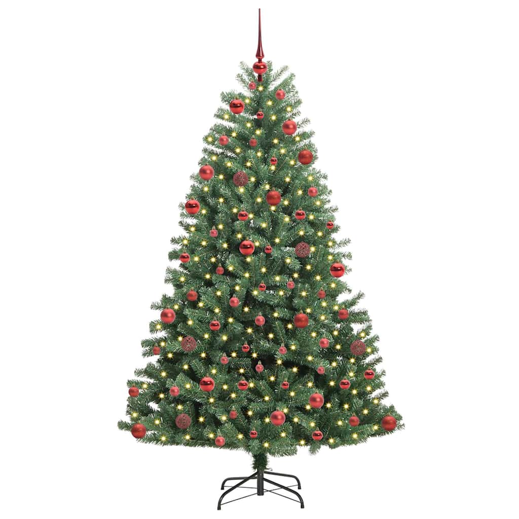 vidaXL Sztuczna choinka z zawiasami Zielony 180 cm PVC i Metal