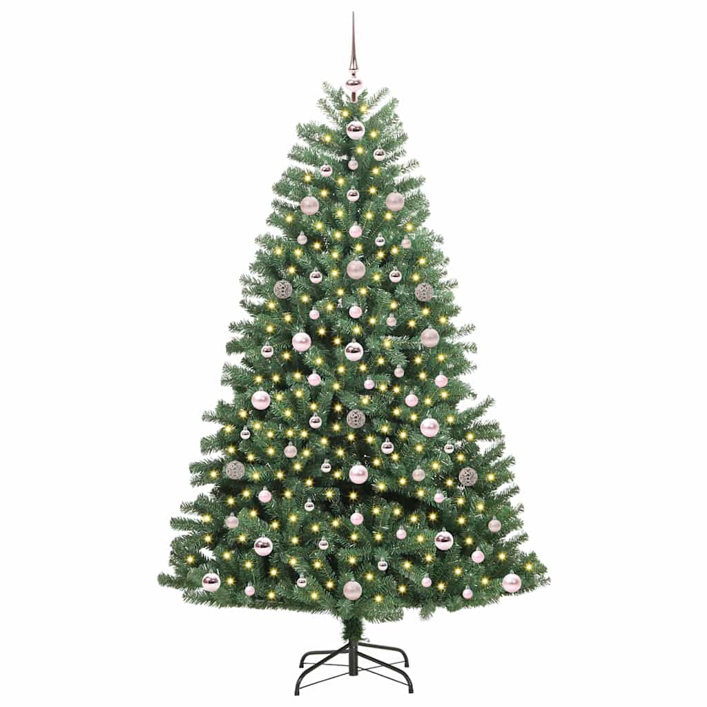 vidaXL Sztuczna choinka z zawiasami Zielony 180 cm PVC i Metal
