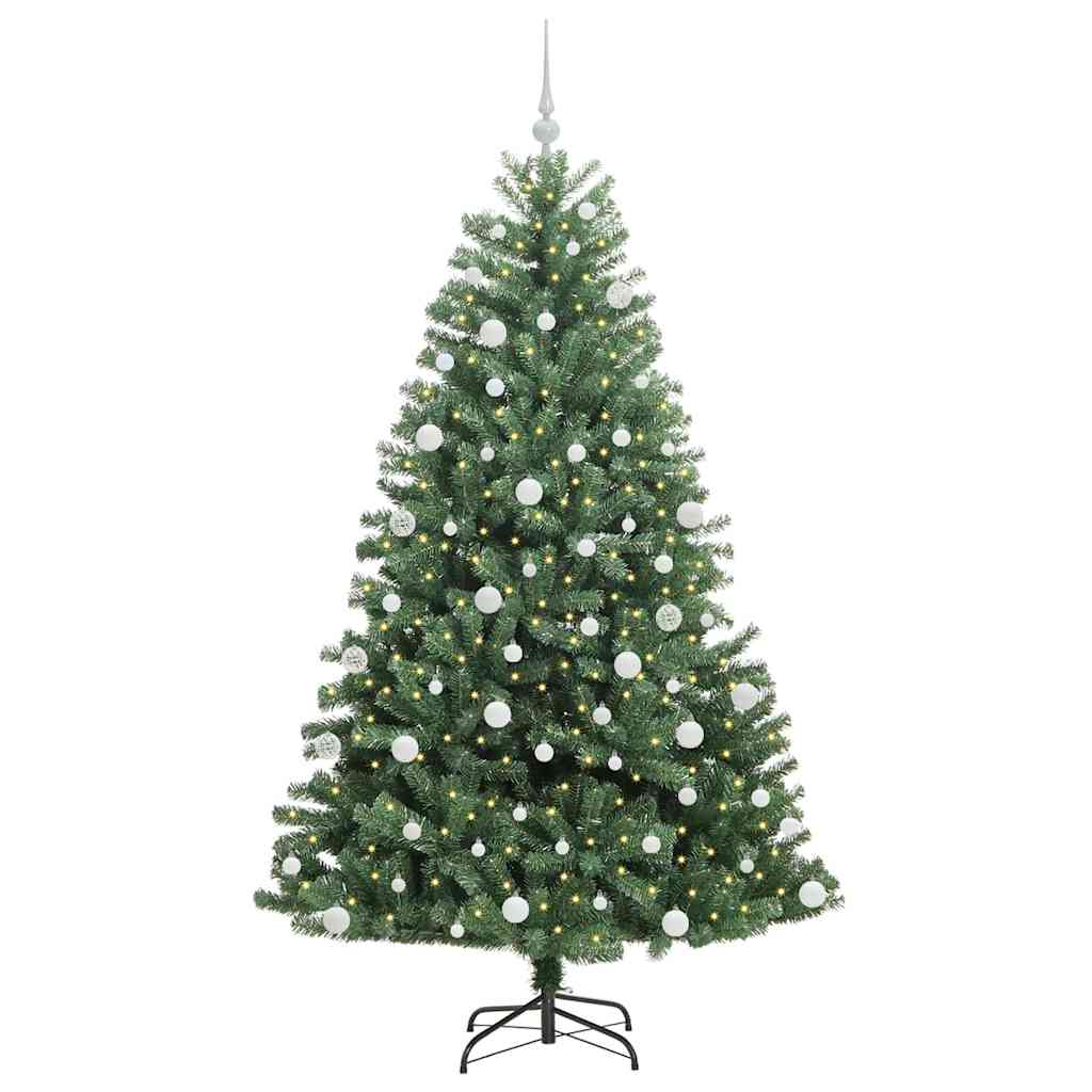 vidaXL Sztuczna choinka z zawiasami Zielony 180 cm PVC i Metal