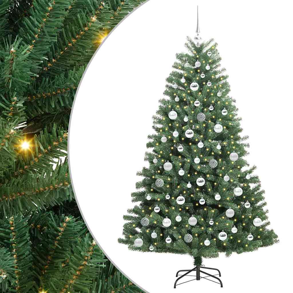 vidaXL Sztuczna choinka z zawiasami Zielony 180 cm PVC i Metal