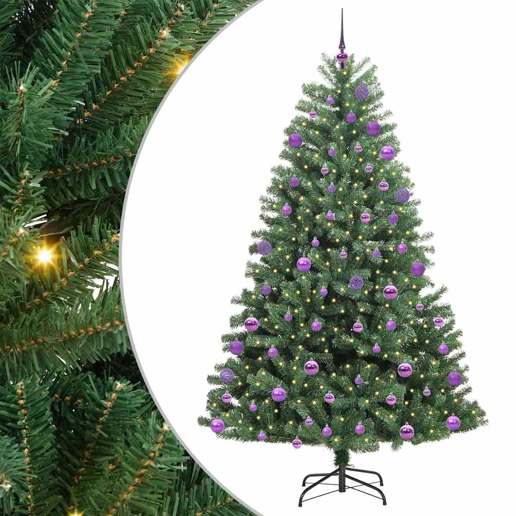 vidaXL Sztuczna choinka z zawiasami Zielony 180 cm PVC i Metal