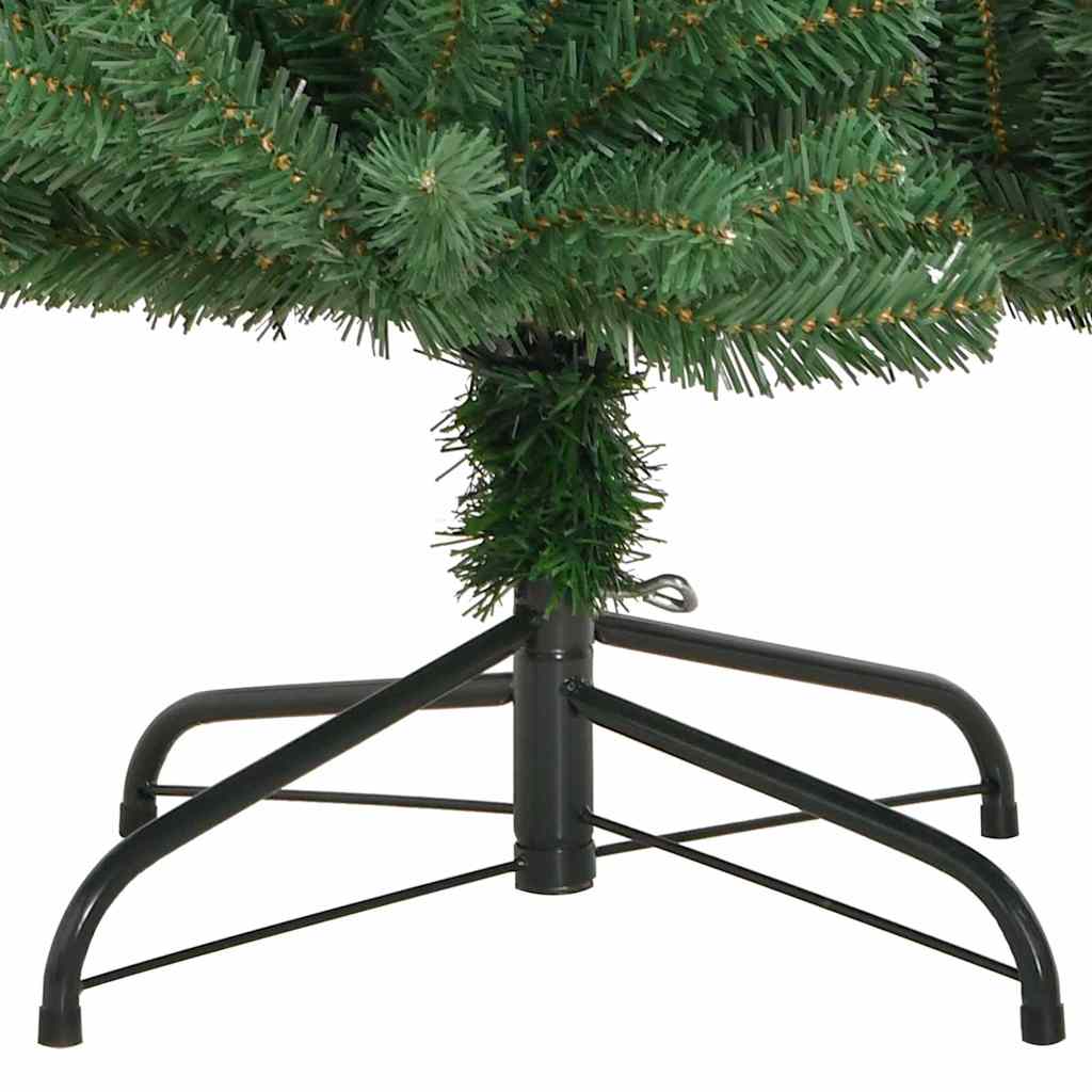 vidaXL Sztuczna choinka z zawiasami zielony 210 cm PVC i Metal