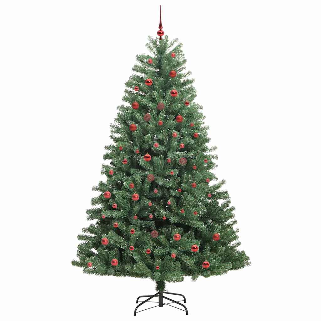 vidaXL Sztuczna choinka z zawiasami zielony 210 cm PVC i Metal