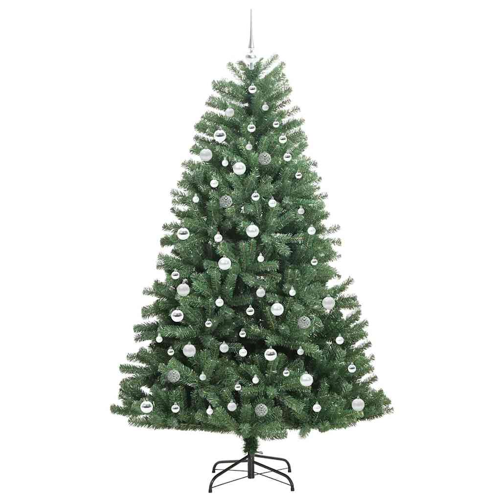 vidaXL Sztuczna choinka z zawiasami zielony 210 cm PVC i Metal