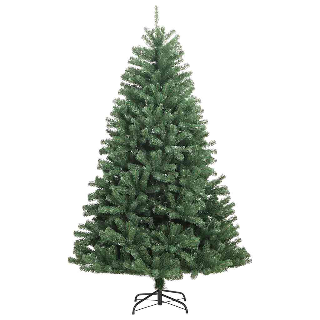 vidaXL Sztuczna choinka z zawiasami zielony 210 cm PVC i Metal