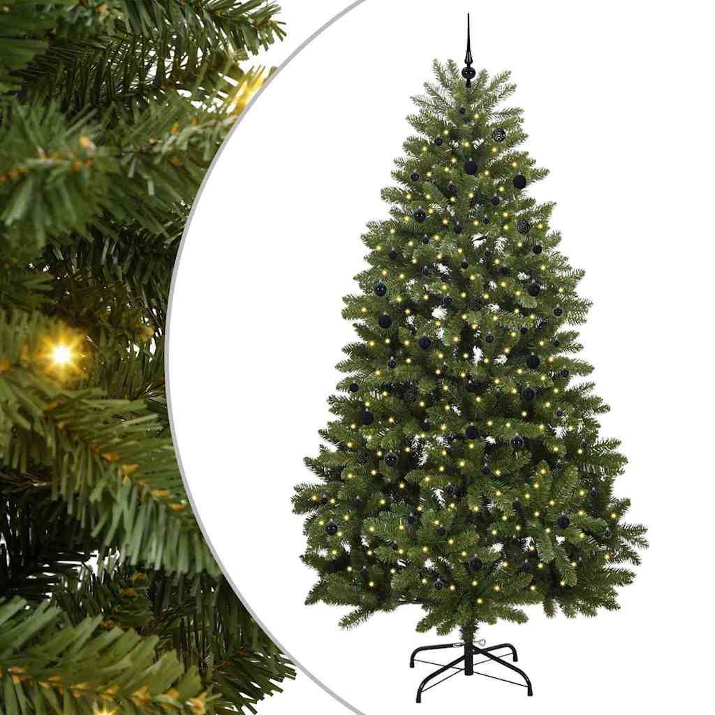 vidaXL Sztuczna choinka 300 cm 300 LED Ciepła biel PVC i stal zielony