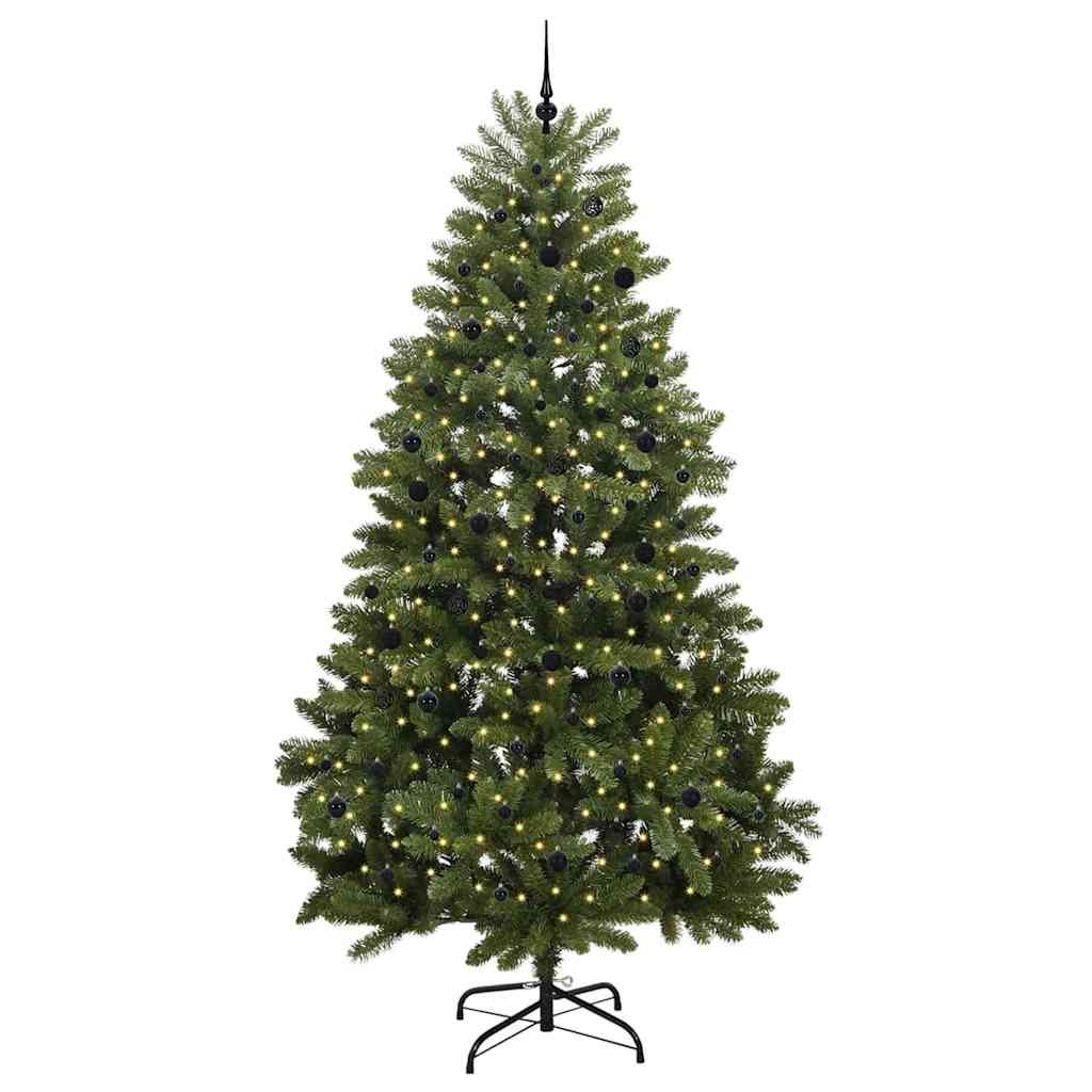 vidaXL Sztuczna choinka 300 cm 300 LED Ciepła biel PVC i stal zielony
