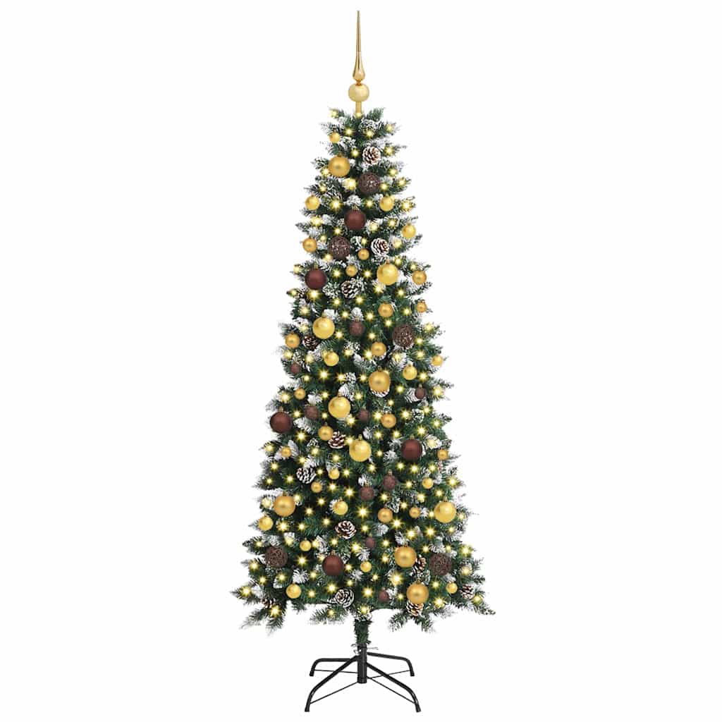 vidaXL Sztuczna choinka z podstawą Zielony 180 cm PVC, plastik i stal