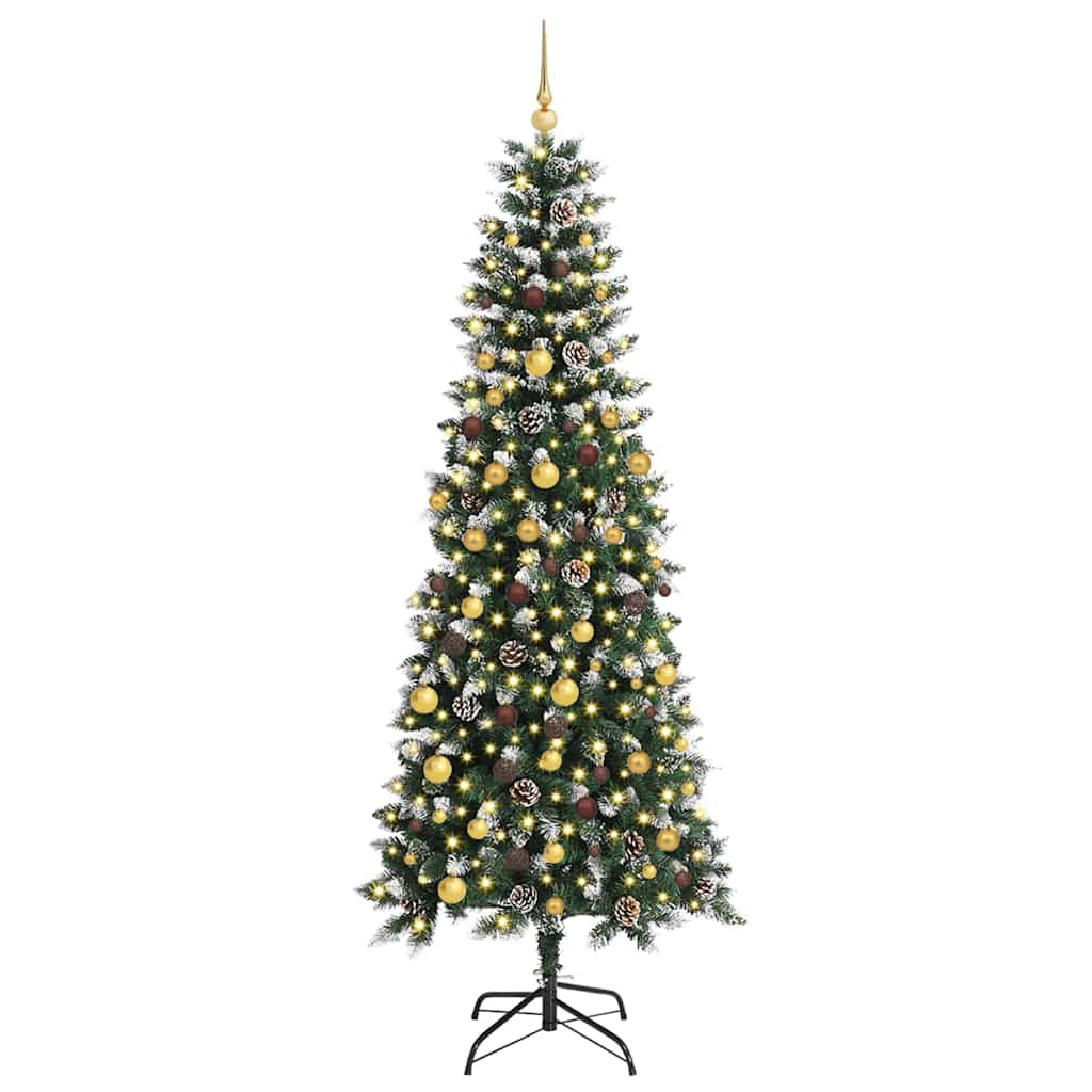 vidaXL Sztuczna choinka z podstawą Zielony 210 cm PVC, plastik i stal