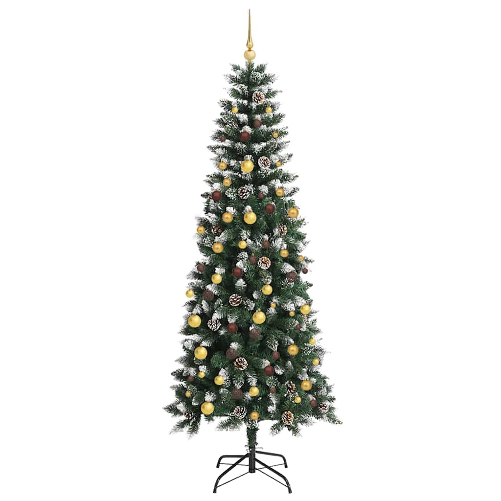 vidaXL Sztuczna choinka z podstawą Zielony 210 cm PVC, plastik i stal