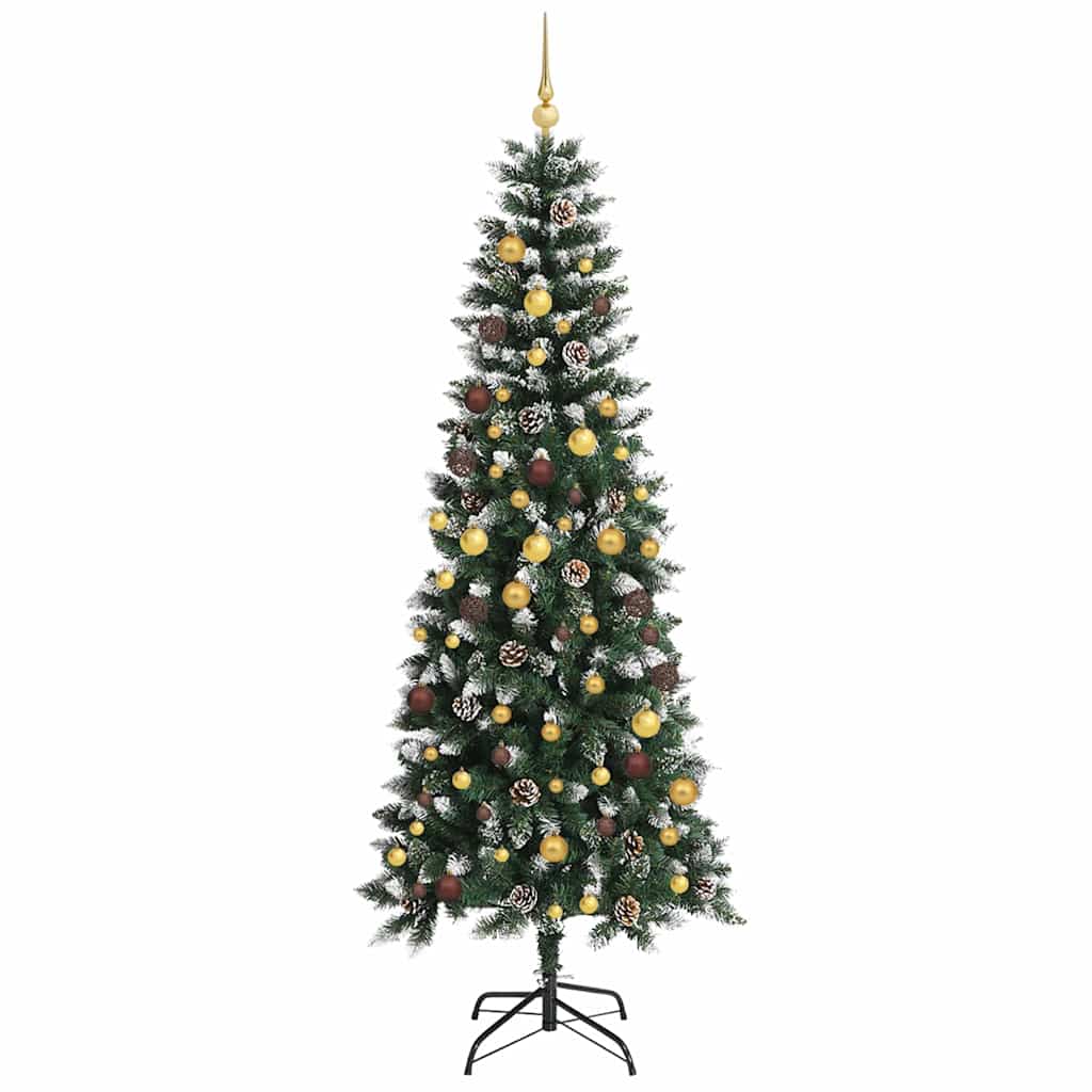 vidaXL Sztuczna choinka z podstawą Zielony 240 cm PVC, plastik i stal