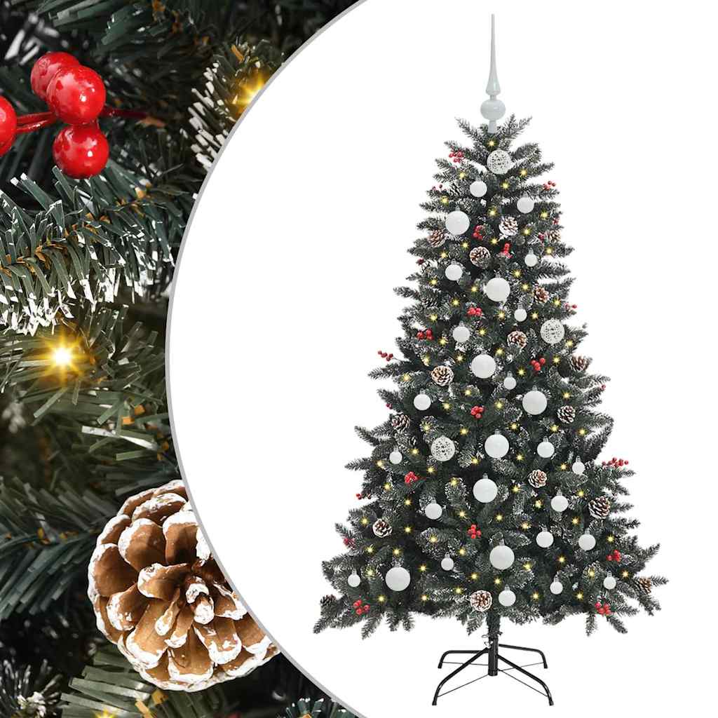 vidaXL Sztuczna choinka Zielony 150 cm PVC, plastik i stal