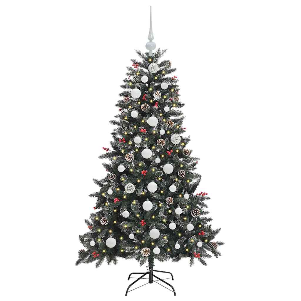 vidaXL Sztuczna choinka Zielony 150 cm PVC, plastik i stal