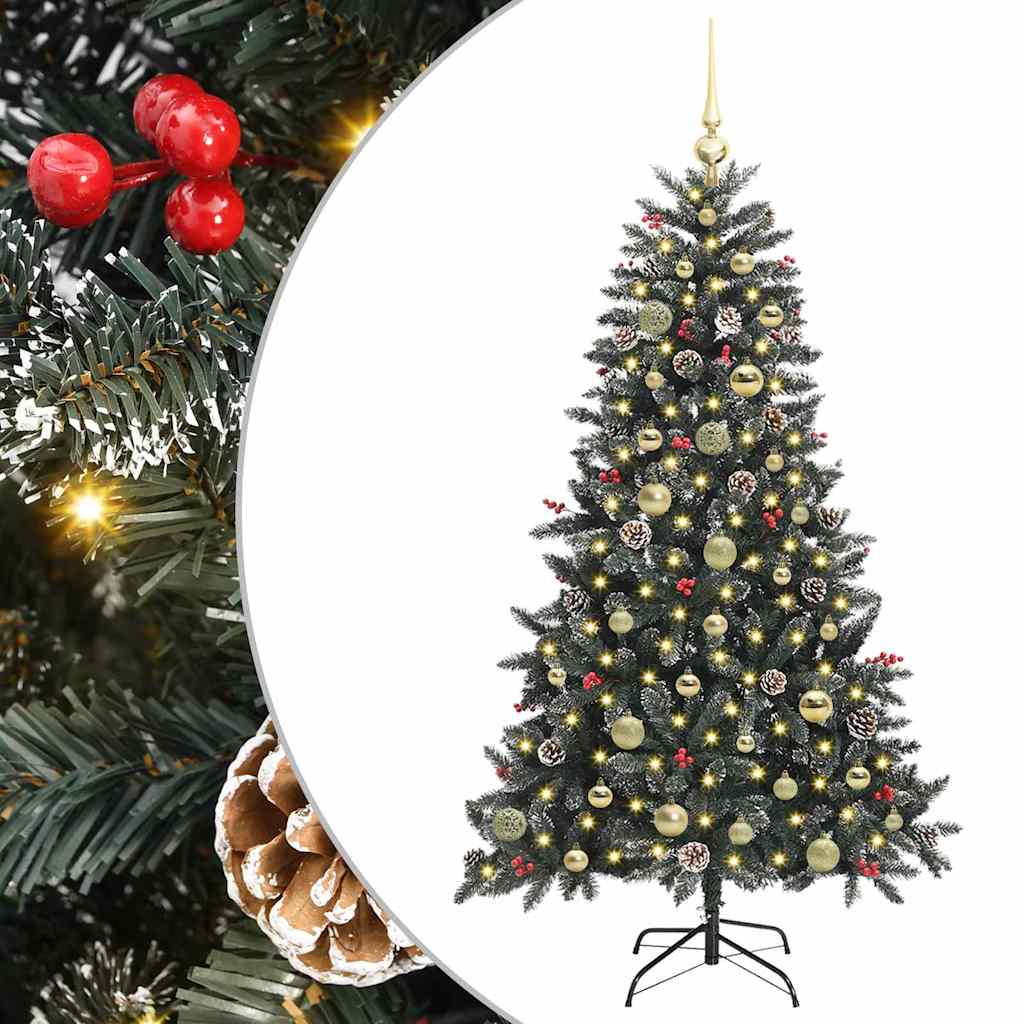 vidaXL Sztuczna choinka Zielony 150 cm PVC, plastik i stal