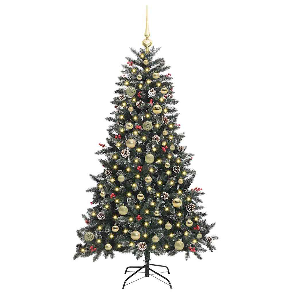 vidaXL Sztuczna choinka Zielony 150 cm PVC, plastik i stal