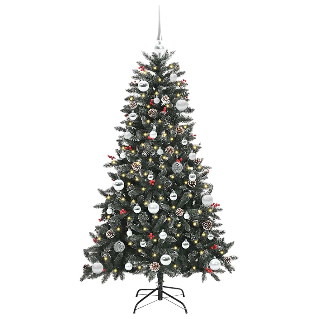 vidaXL Sztuczna choinka Zielony 150 cm PVC, plastik i stal