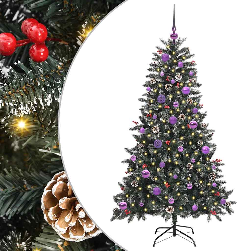 vidaXL Sztuczna choinka Zielony 150 cm PVC, plastik i stal