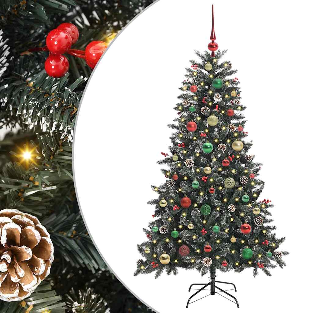 vidaXL Sztuczna choinka Zielony 150 cm PVC, plastik i stal