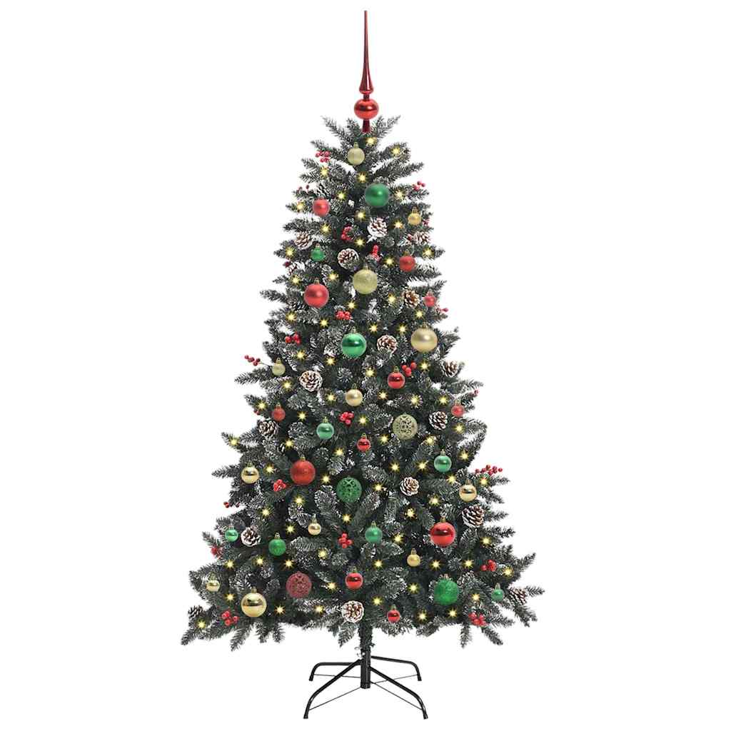 vidaXL Sztuczna choinka Zielony 150 cm PVC, plastik i stal