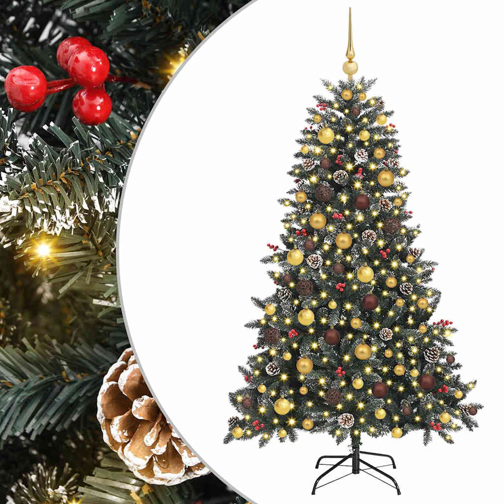 vidaXL Sztuczna choinka z podstawą Zielony 180 cm PVC, plastik i stal