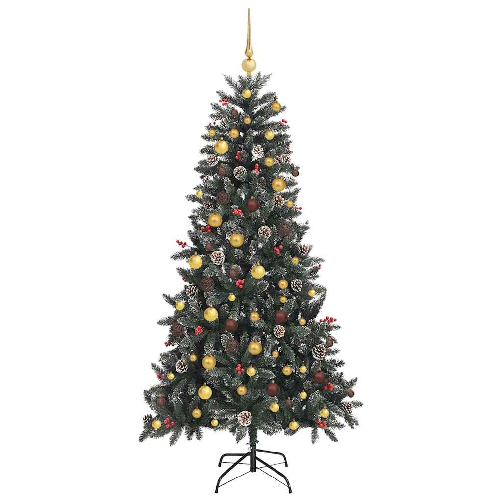 vidaXL Sztuczna choinka z podstawą Zielony 210 cm PVC, plastik i stal