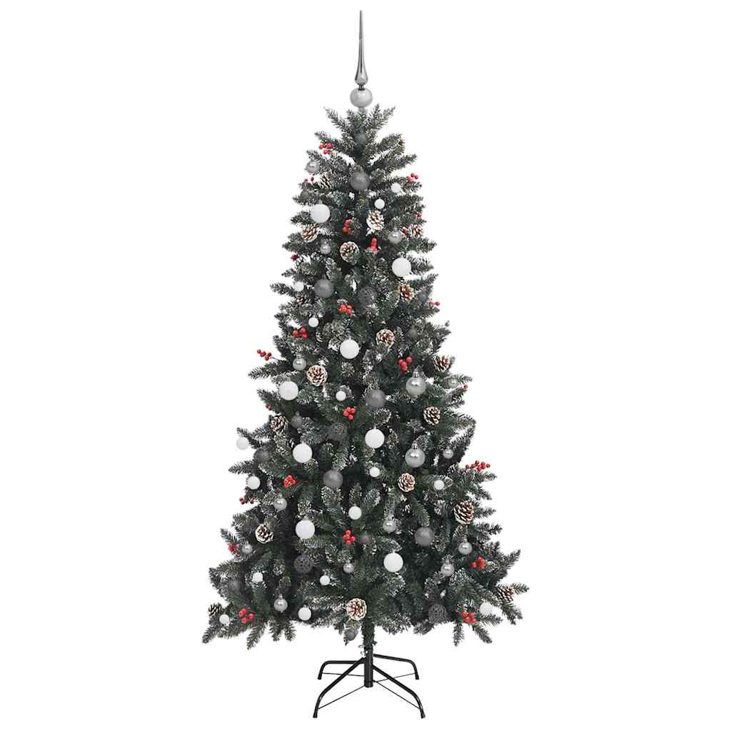 vidaXL Sztuczna choinka z podstawą Zielony 210 cm PVC, plastik i stal