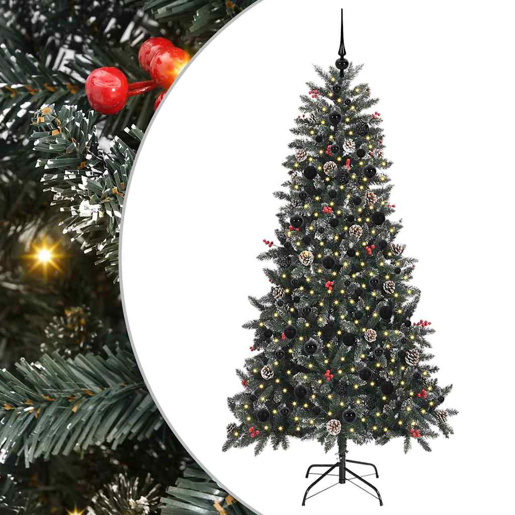 vidaXL Sztuczna choinka z podstawą Zielony 210 cm PVC, plastik i stal