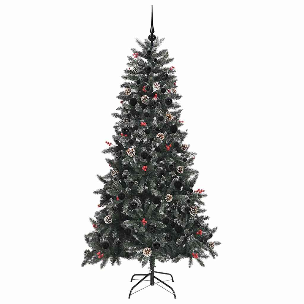 vidaXL Sztuczna choinka z podstawą Zielony 210 cm PVC, plastik i stal