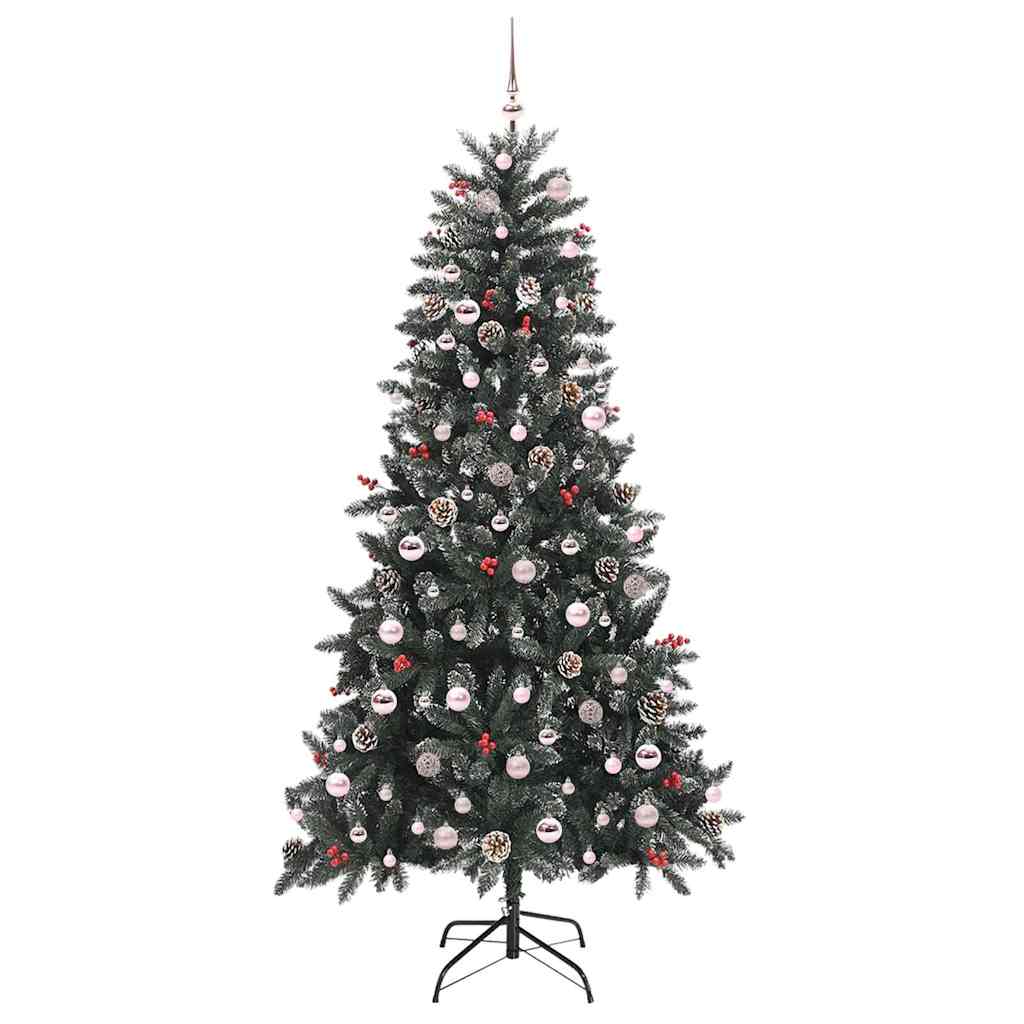 vidaXL Sztuczna choinka z podstawą Zielony 210 cm PVC, plastik i stal