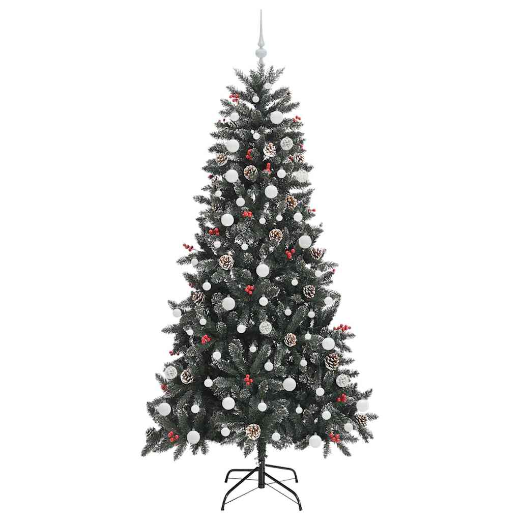 vidaXL Sztuczna choinka z podstawą Zielony 210 cm PVC, plastik i stal
