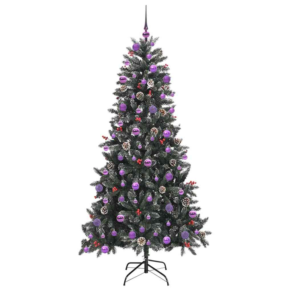 vidaXL Sztuczna choinka z podstawą Zielony 210 cm PVC, plastik i stal