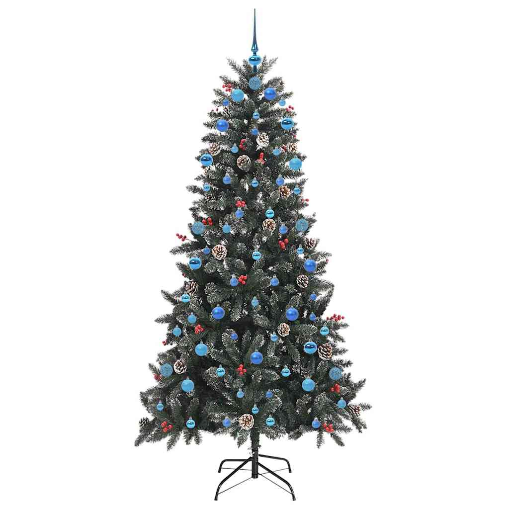 vidaXL Sztuczna choinka z podstawą Zielony 210 cm PVC, plastik i stal