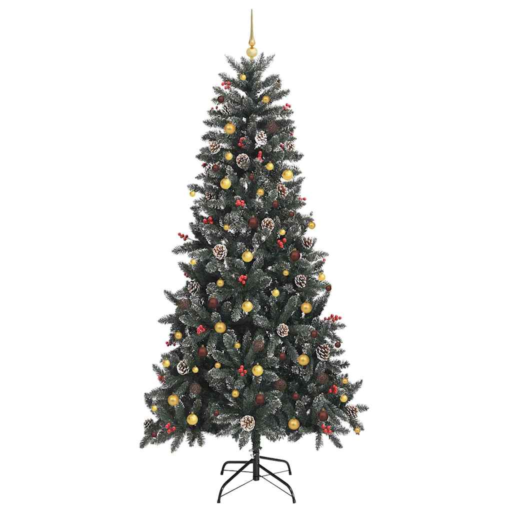 vidaXL Sztuczna choinka z podstawą Zielony 240 cm PVC, plastik i stal