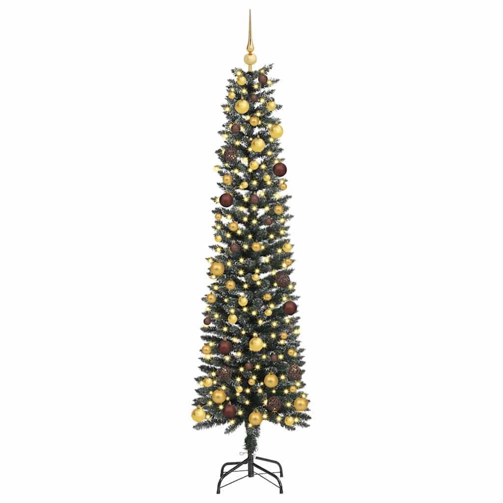 vidaXL Sztuczna choinka z podstawą Zielony 210 cm PVC, plastik i stal