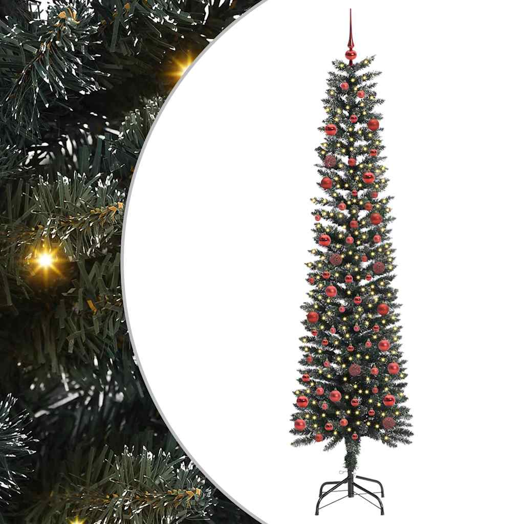 vidaXL Sztuczna choinka z podstawą Zielony 210 cm PVC, plastik i stal