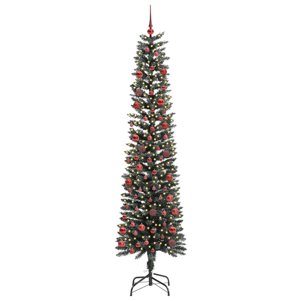 vidaXL Sztuczna choinka z podstawą Zielony 210 cm PVC, plastik i stal